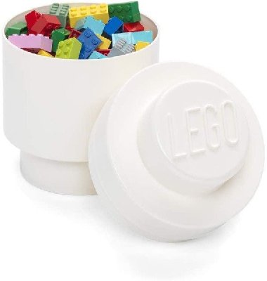 Úložný box LEGO kulatý - bílý - neuveden