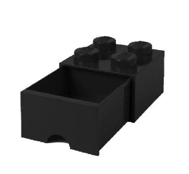 Úložný box LEGO s šuplíkem 4 - černý - neuveden