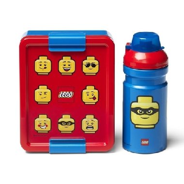 Svačinový set LEGO ICONIC Classic (láhev a box) - červená/modrá - Lego