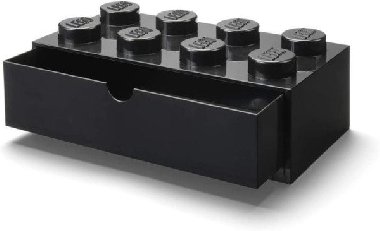 Úložný box LEGO stolní 8 se zásuvkou - černý - neuveden