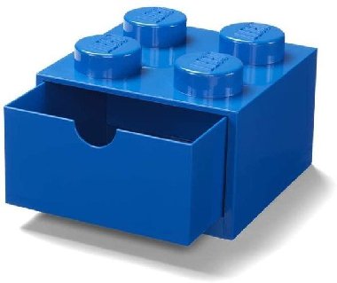 Úložný box LEGO stolní 4 se zásuvkou - modrý - neuveden