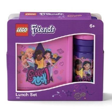 Svačinový set LEGO Friends Girls Rock (láhev a box) - fialová - Lego