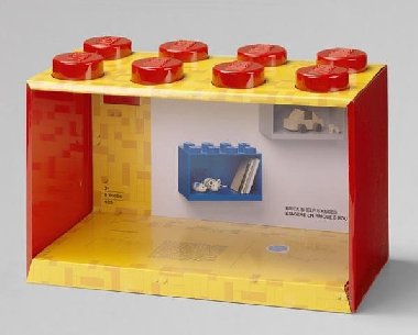 Police nástěnná LEGO Brick 8 - červená - neuveden