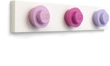 Věšák na zeď LEGO - světle růžový, tmavě růžový, fialový - neuveden