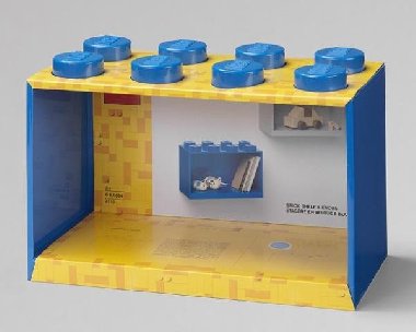 Police nástěnná LEGO Brick 8 - modrá - neuveden