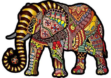 Dřevěné puzzle Magický slon 150 dílků - neuveden