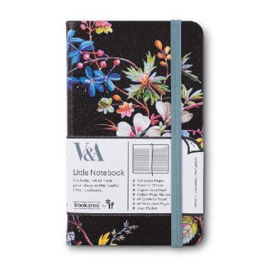 Bookaroo V&A Kapesní zápisník A6 - Kilburn Black Flora - neuveden