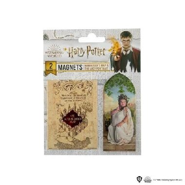 Harry Potter Magnety - Pobertův plánek a Buclatá dáma / Sada 2 ks - neuveden