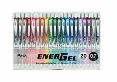 Pero gelové Pentel EnerGel BL77 - 20 barev 0,7mm / sada - neuveden