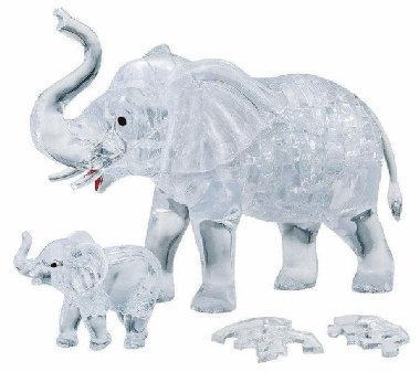 Puzzle: Slon s mládětem / 46 dílků 3D Crystal puzzle - neuveden
