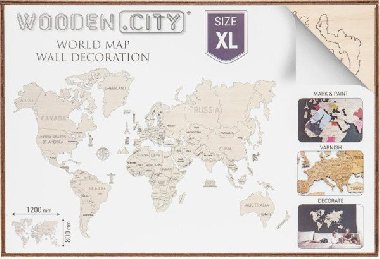 Puzzle 3D Mapa světa, dřevěné - neuveden