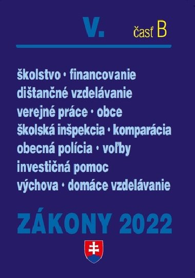 Zákony V-B/2022 - školstvo o obce