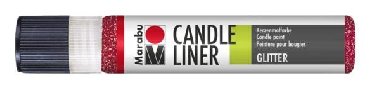 Marabu Candle Liner na svíčky - glitový červený 25 ml - neuveden