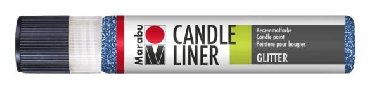 Marabu Candle Liner na svíčky - glitrový safírový 25 ml - neuveden