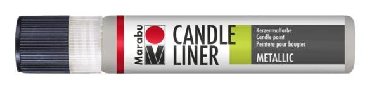 Marabu Candle Liner na svíčky - metalický stříbrný 25 ml - neuveden