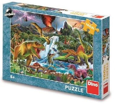 Puzzle Boj dinosaurů 100 XL dílků - neuveden
