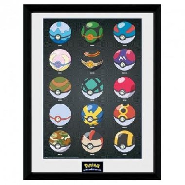 Pokémon Zarámovaný plakát - Pokéballs - neuveden