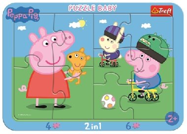 Baby puzzle Šťastné prasátko Peppa 2v1
