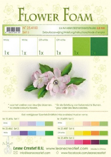 Flower Foam Speciální pěnová guma A4 - zelené barvy 6 ks - neuveden