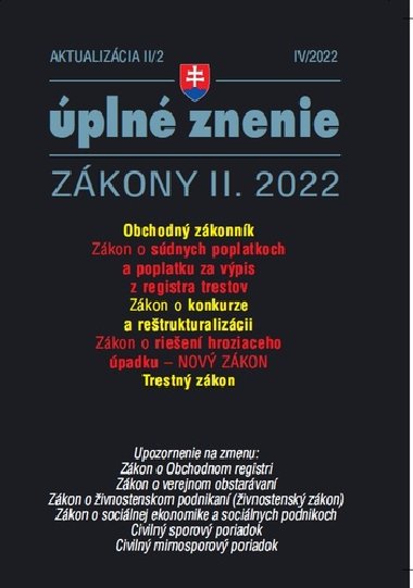 Aktualizácia II/2 2022 - Konkurz a reštrukturalizácia