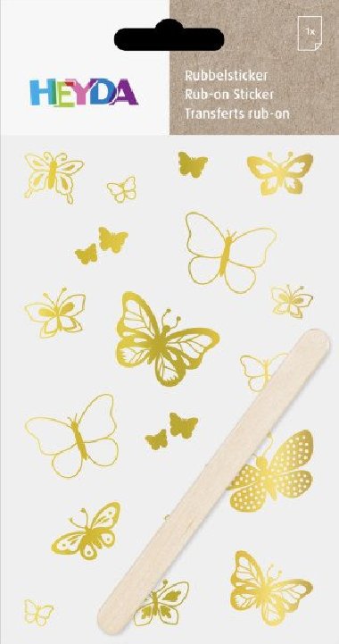 HEYDA Propisoty 10 x 19 cm - motýlci zlatí - neuveden