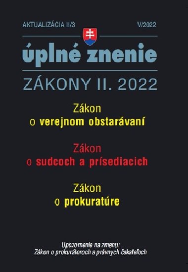 Aktualizácia II/3 2022 - Sudcovia a prokurátori