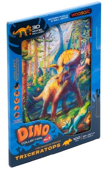 Unidragon dřevěné puzzle Dinosaurus -Triceratops - neuveden