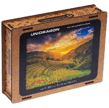 Unidragon dřevěné puzzle - Rýžové pole velikost S - neuveden
