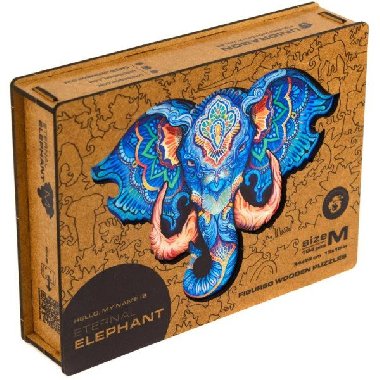 Unidragon dřevěné puzzle - Slon velikost M - neuveden