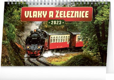 Kalend 2023 stoln: Vlaky a eleznice, 23,1  14,5 cm - Presco Group