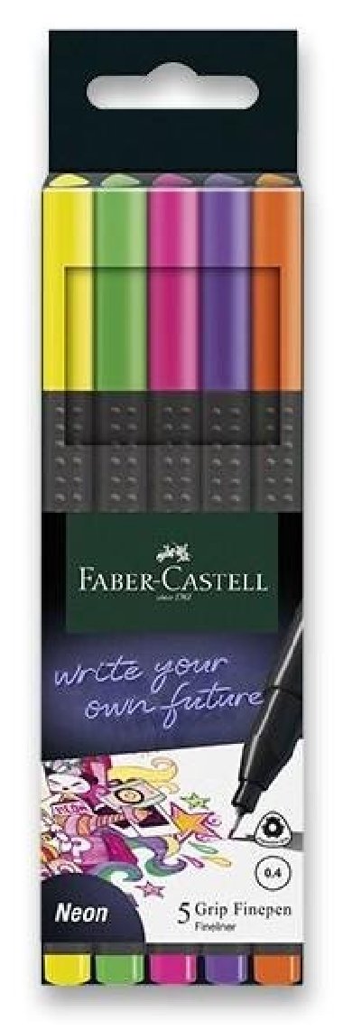 Faber - Castel Sada popisovačů Grip 0,4 - neon 5 ks - neuveden