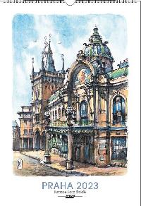 Praha akvarel - nstnn kalend 2023 - Karel Stola