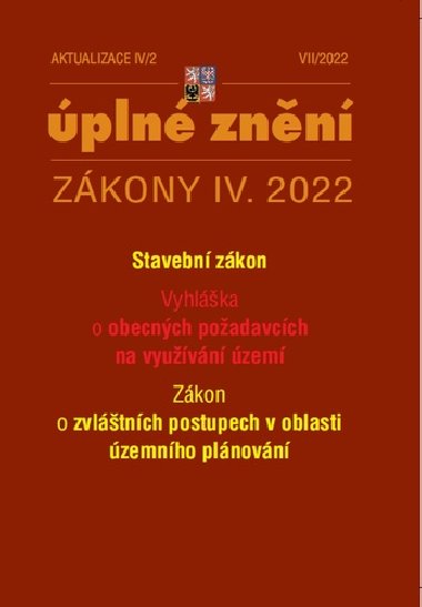 Aktualizace IV/2 2022 - stavební zákon, územní plánování