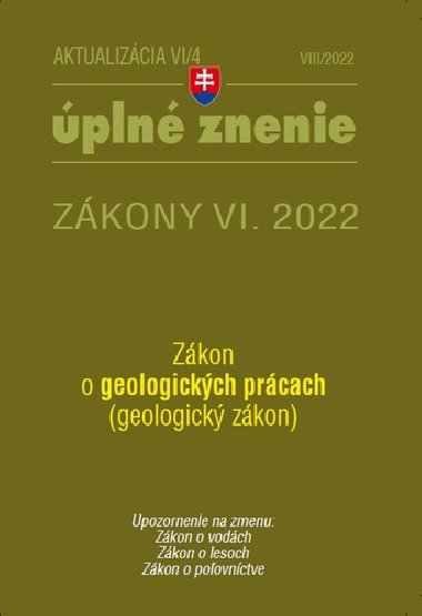 Aktualizácia VI/4 2022 - životné prostredie, odpadové a vodné hospodárstvo