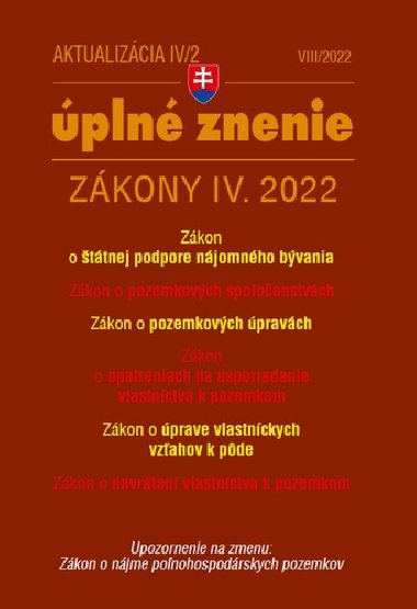 Aktualizácia IV/2 2022 - bývanie, stavebný zákon