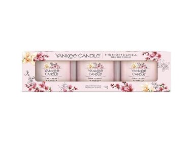 YANKEE CANDLE Pink Cherry Vanilla svka votivn 3ks sada - neuveden