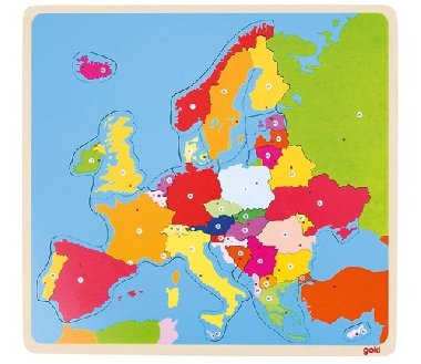 Dřevěné puzzle Mapa Evropy 35 dílků