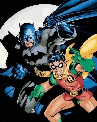 Malování podle čísel 40 x 50 cm Batman a Robin - neuveden