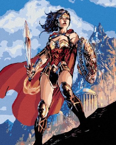 Malování podle čísel 40 x 50 cm Wonder Woman - meč a štít - neuveden