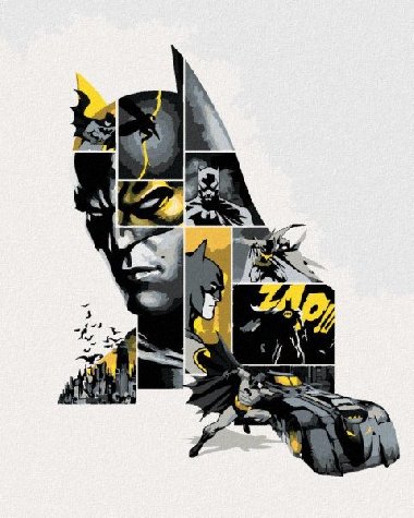 Malování podle čísel 40 x 50 cm Batman - v šedé a žluté - neuveden