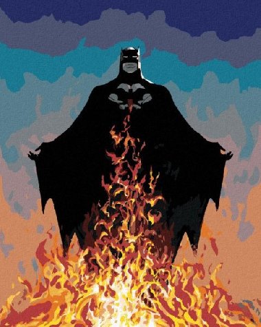 Malovn podle sel 40 x 50 cm Batman - v plamenech - neuveden