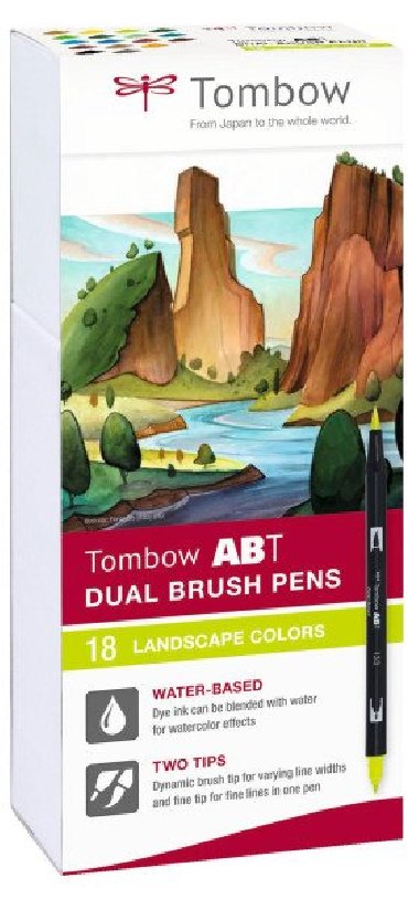 Tombow Oboustranný štětcový fix ABT - Landscape colors 18 ks - neuveden
