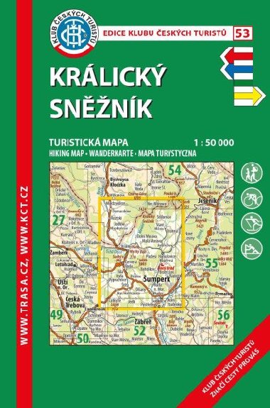 Králický Sněžník - mapa KČT 1:50 000 číslo 53 - 7. vydání 2022 - Klub českých turistů