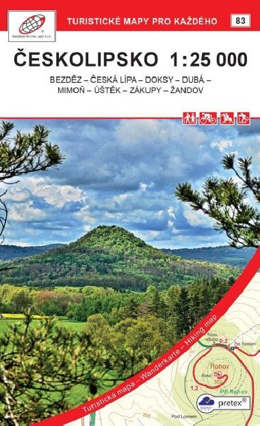 Českolipsko 1:25 000 - turistická mapa - Geodézie On Line