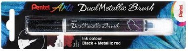 Pentel Dual Metallic Brush štětečkový popisovač - černý - neuveden
