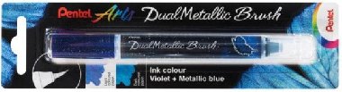Pentel Dual Metallic Brush štětečkový popisovač - fialový - neuveden