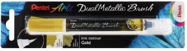 Pentel Dual Metallic Brush štětečkový popisovač - zlatý - neuveden