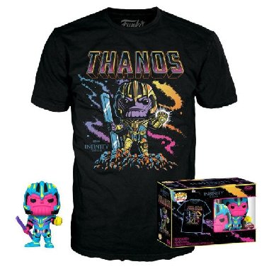 Funko POP & Tee: Marvel - Thanos BlackLight special edition (velikost trička XL) - neuveden