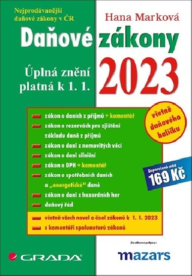 Daov zkony 2023 - pln znn k 1. 1. 2023 - Hana Markov