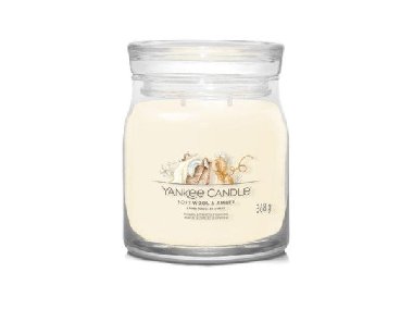 YANKEE CANDLE Soft Wool & Amber svka 368g / 2 knoty (Signature stedn) - neuveden